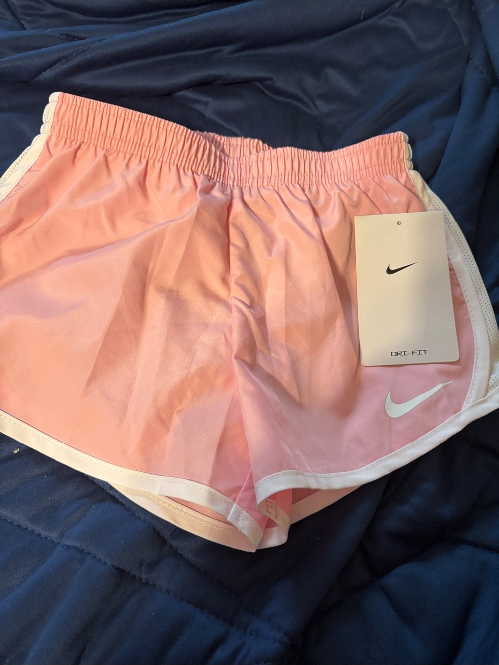 Nike Pink Dri-FIT Athletic Shorts with White Trim